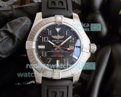 Replica Breitling Avenger Mens Watch Stainless Steel Black Arabic Dial